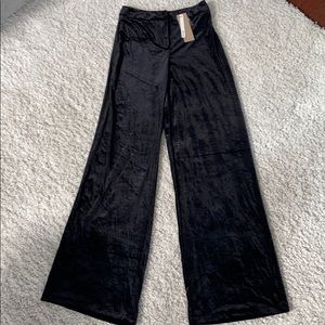 black velvet flare pants